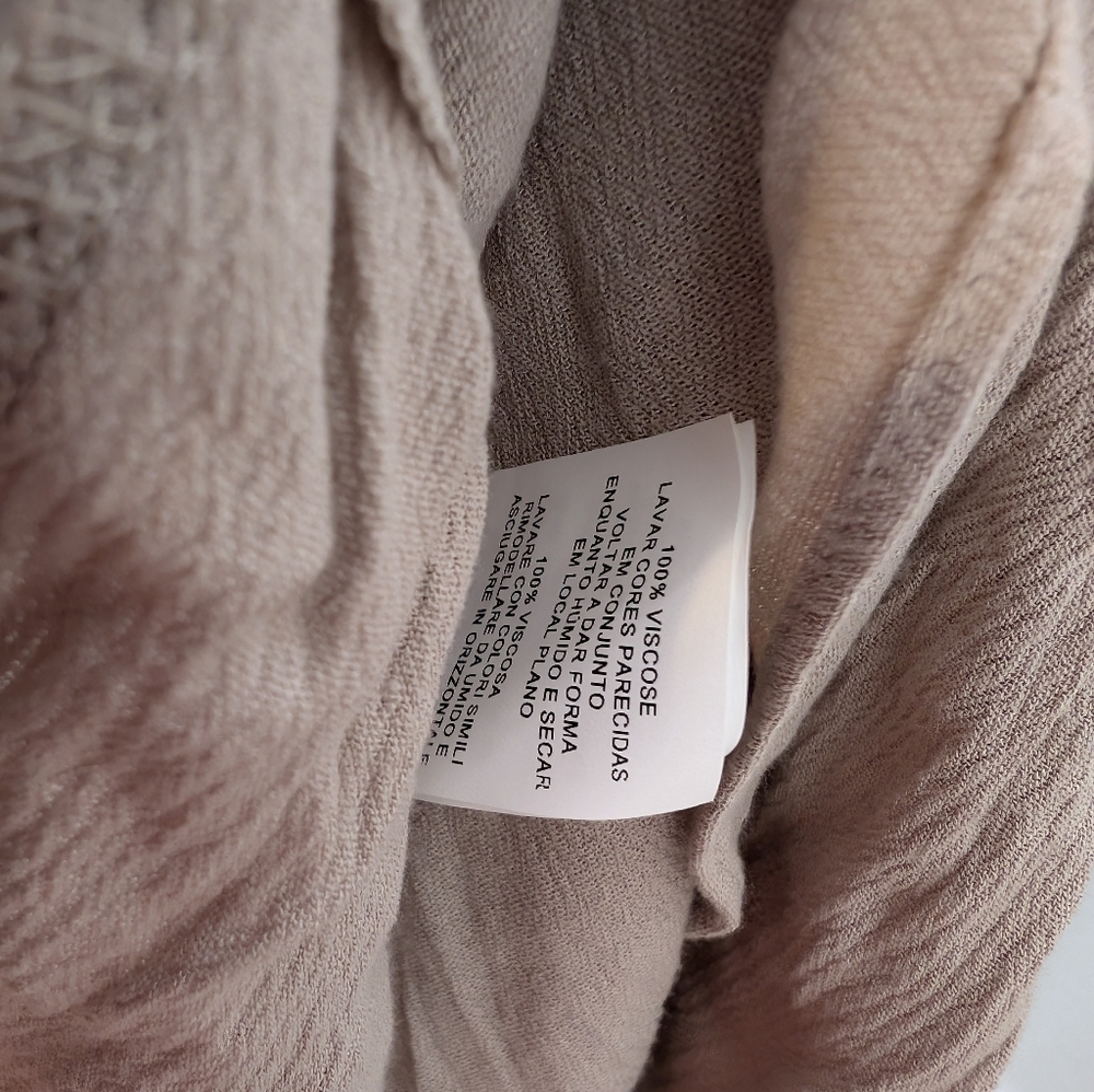 💘 NWT Missguided Taupe Bardot Tassel Dress Size 6 - Picture 8 of 8